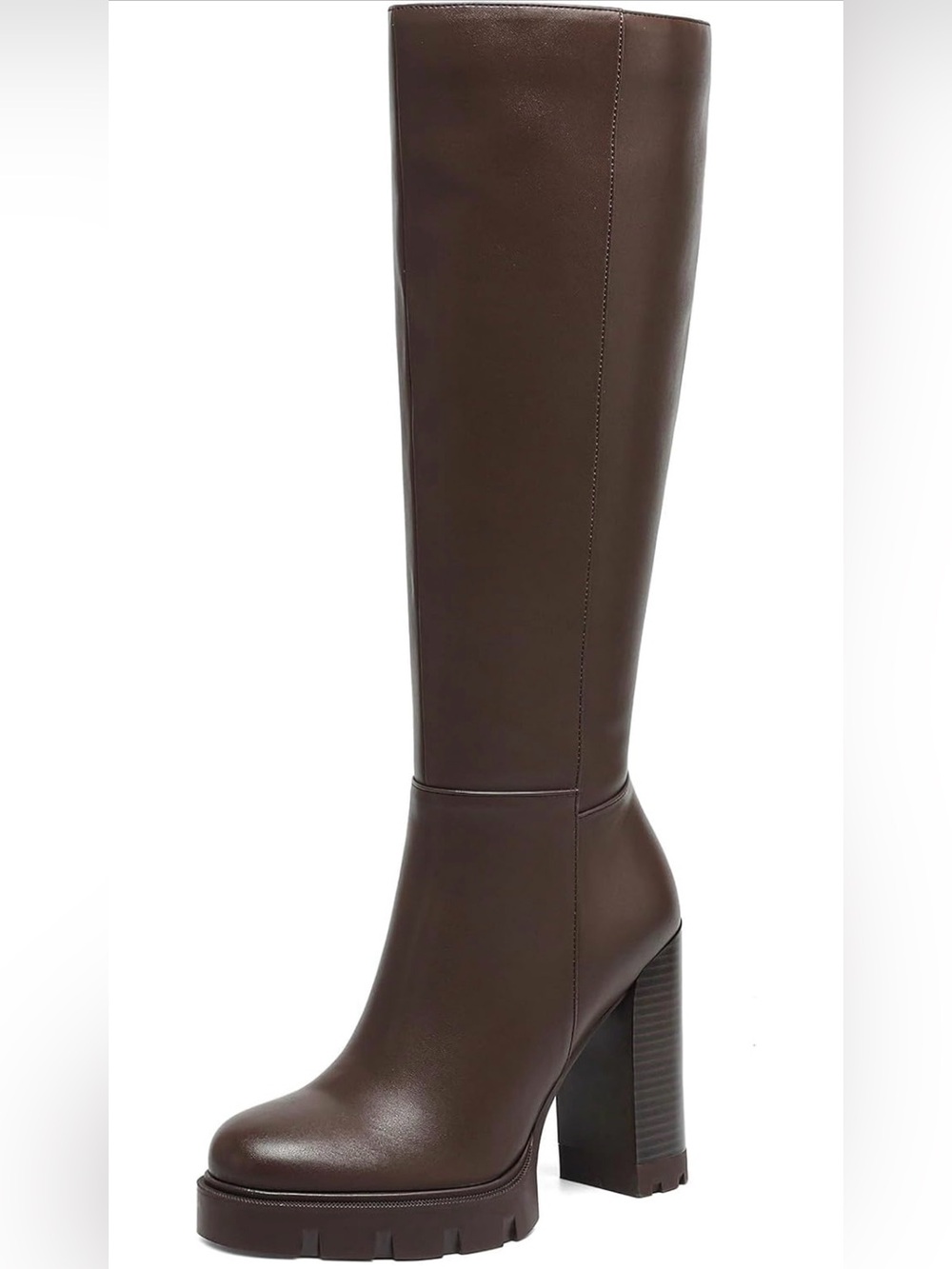 Aiunllnd Brown Platform Knee-High Boots - Brand Unknown size 10